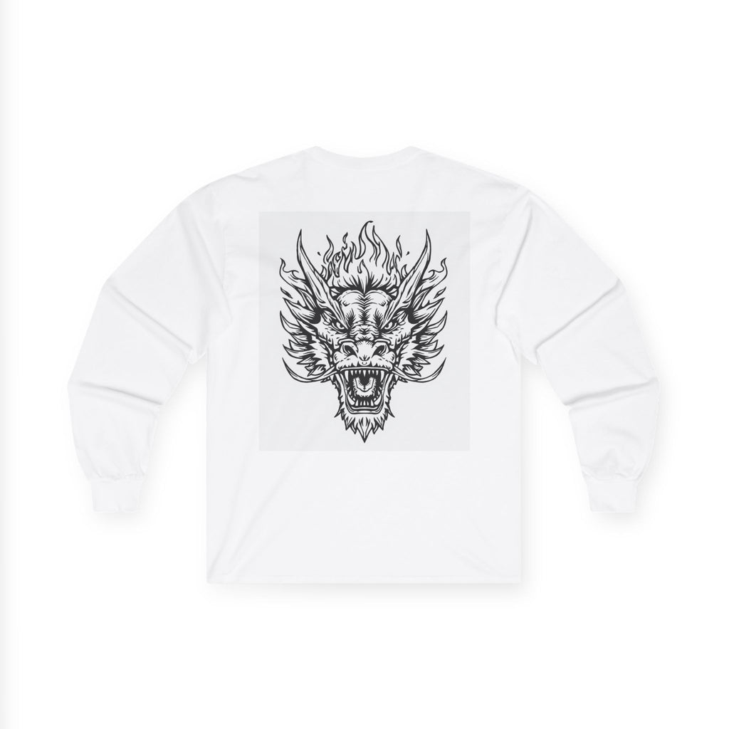 Unisex Long Sleeve Tee featuring Crown & Dragon Design - Perfect for Casual Wear, Gifts, and Celebrations