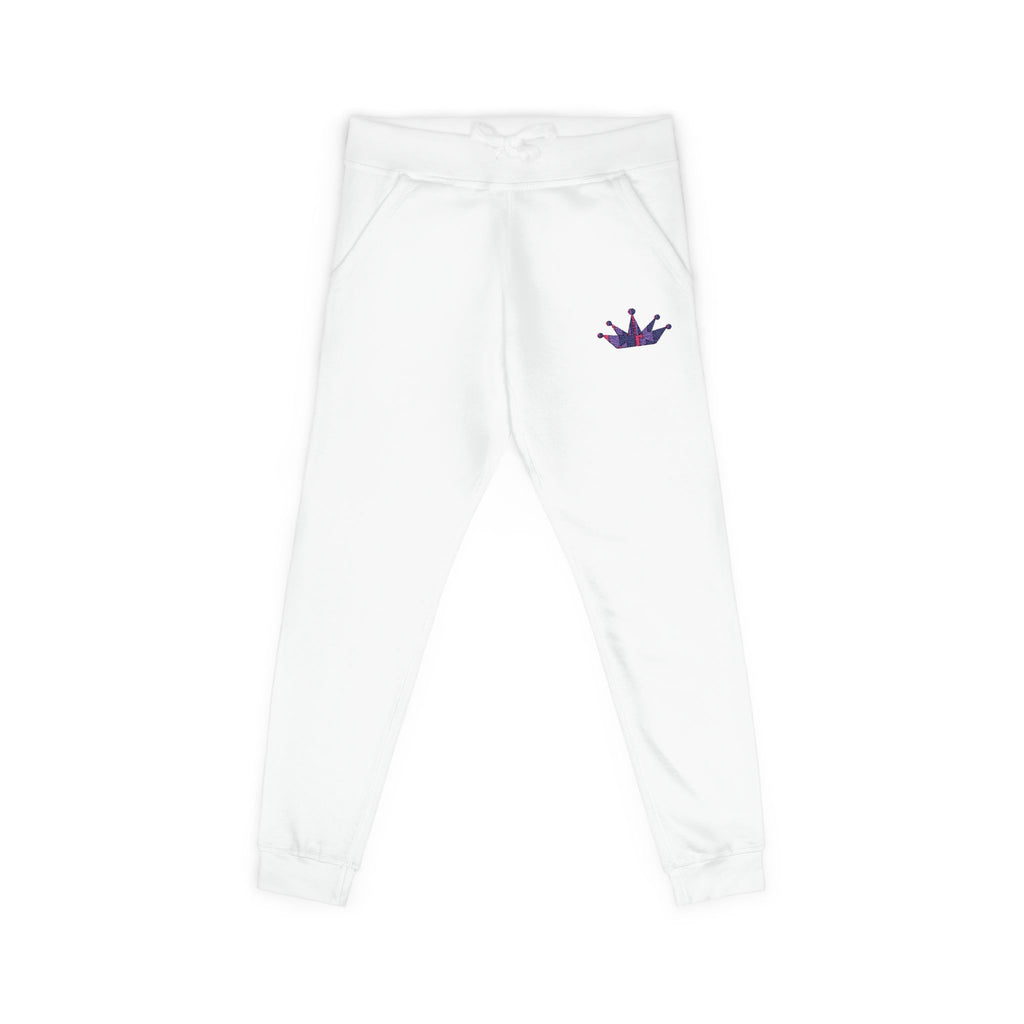 Embroidered Galaxy Crown Sweatpants — Cozy Fleece Joggers