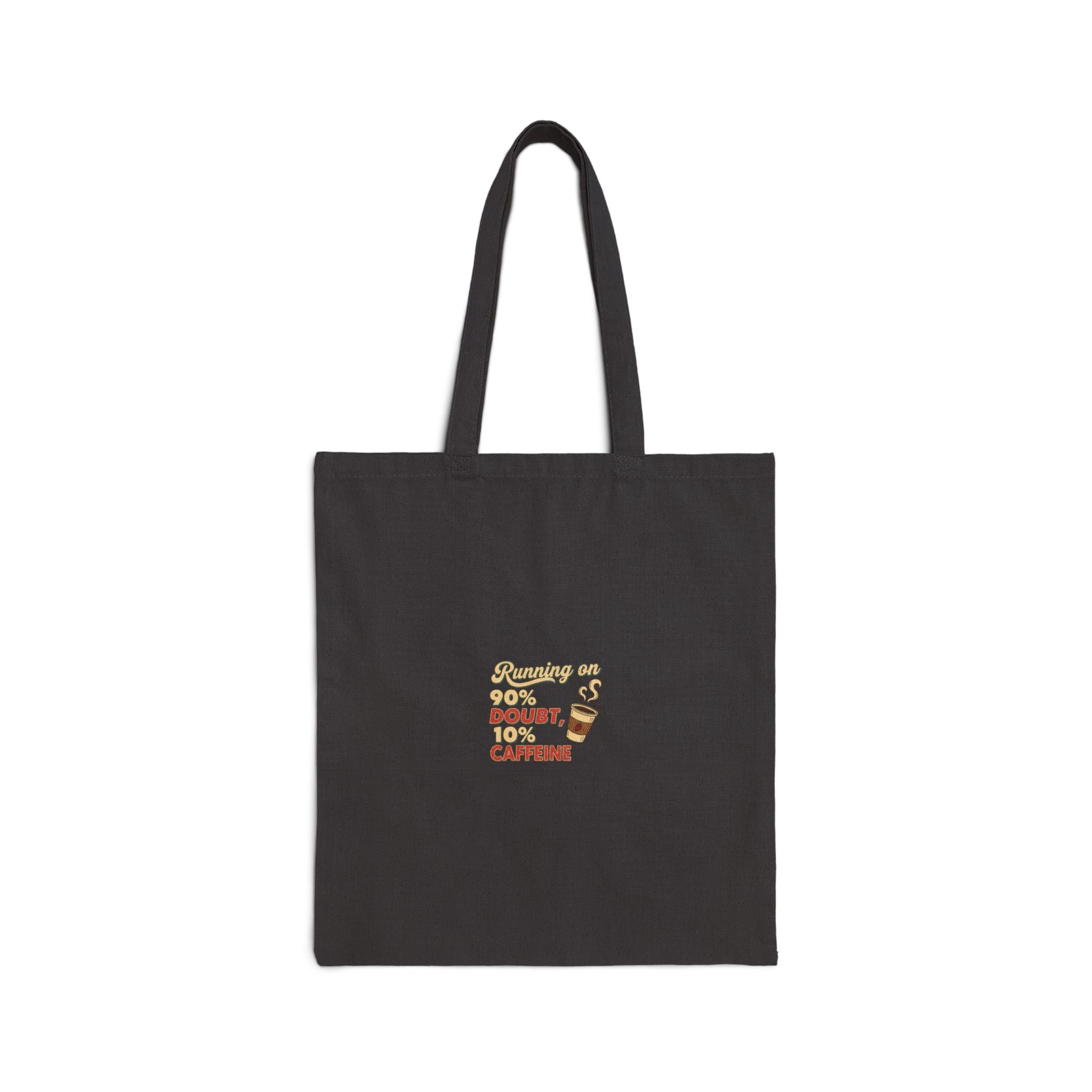 “Running on Donuts and Caffeine” Tote | Sarcastic Quote, Minimal Text-Print