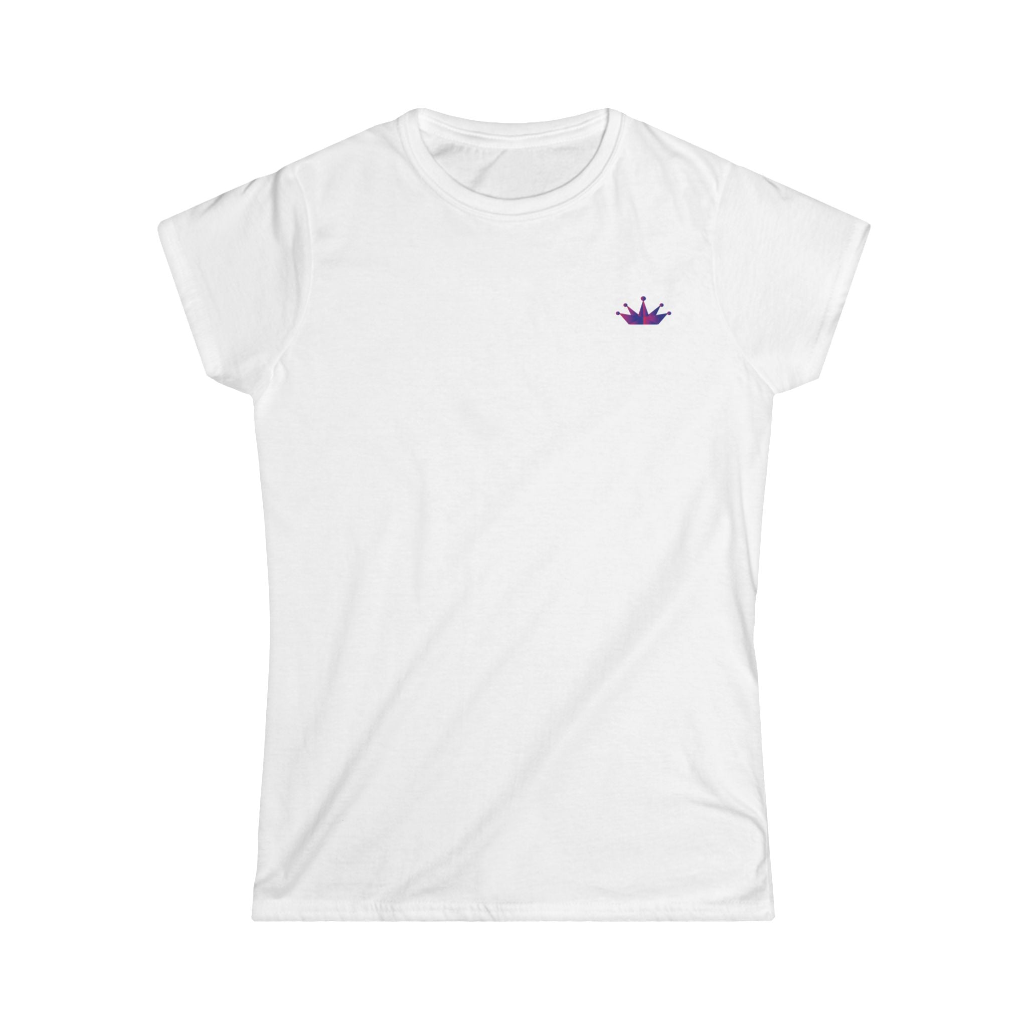 Crown-Embroidered Women's Softstyle Tee, Casual Wear, Gift for Her, Comfortable Top, Summer Fashion, Birthday Gift