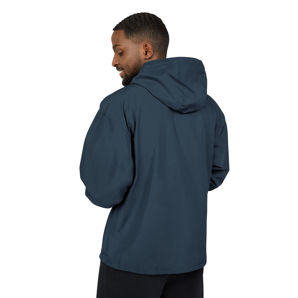 Packable Anorak Jacket — Orange Windbreaker with Crown Embroidery