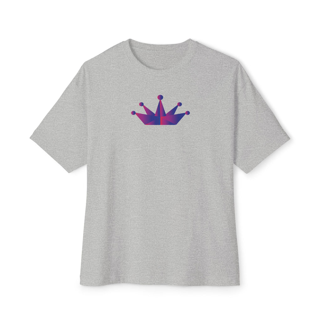 Crown Design Unisex Oversized Boxy Tee, Comfortable Tee, Gift for Friends, Casual Wear, Birthday Celebration, Streetwear