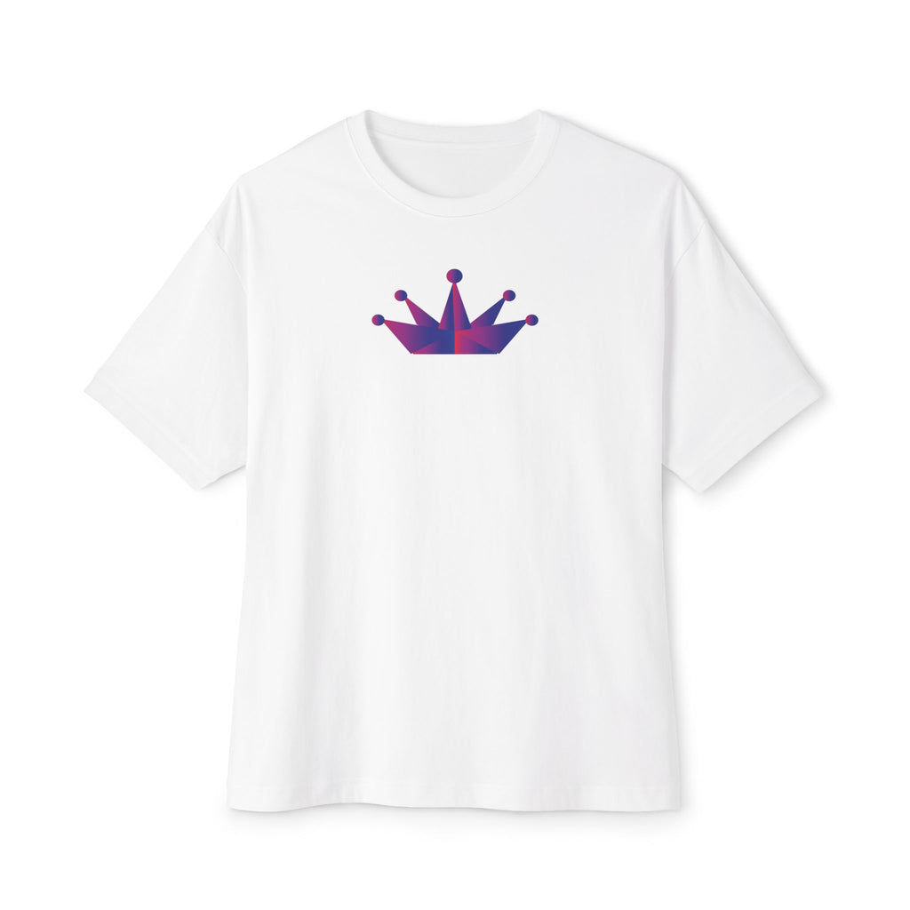Crown Design Unisex Oversized Boxy Tee, Comfortable Tee, Gift for Friends, Casual Wear, Birthday Celebration, Streetwear