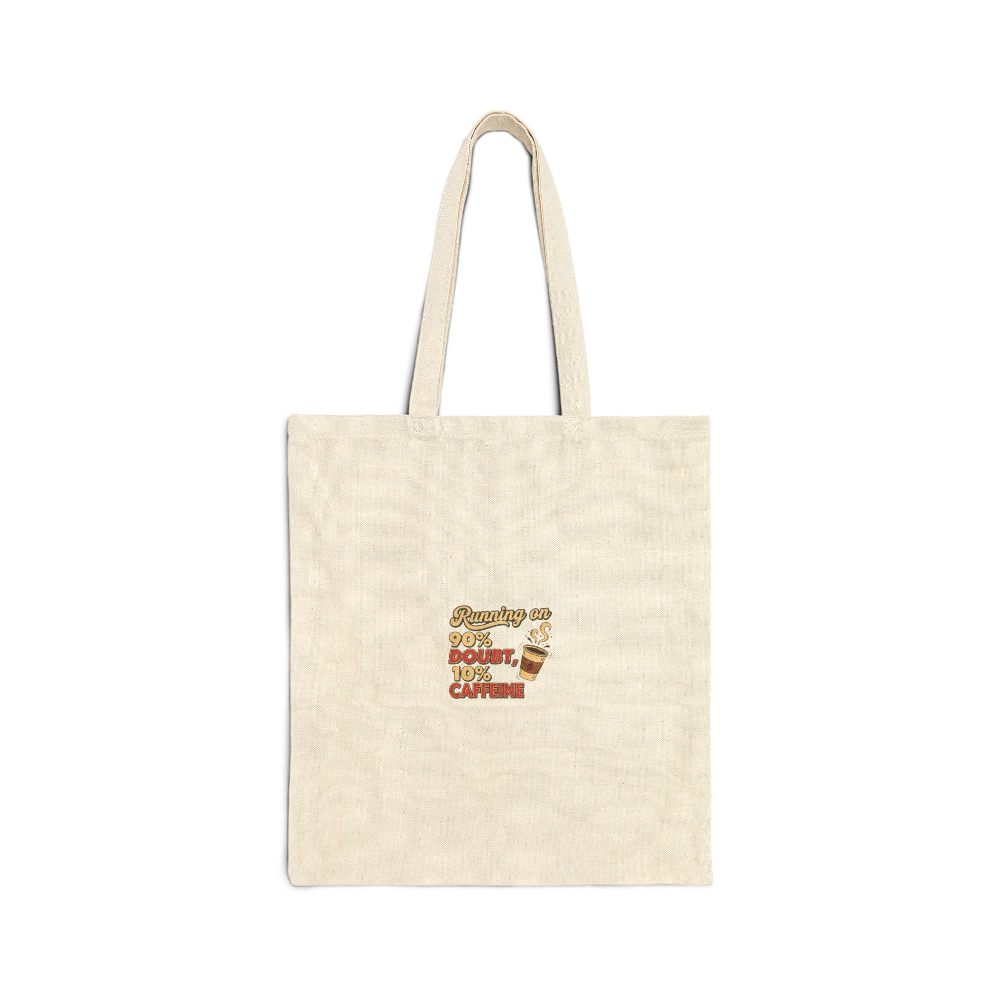 “Running on Donuts and Caffeine” Tote | Sarcastic Quote, Minimal Text-Print