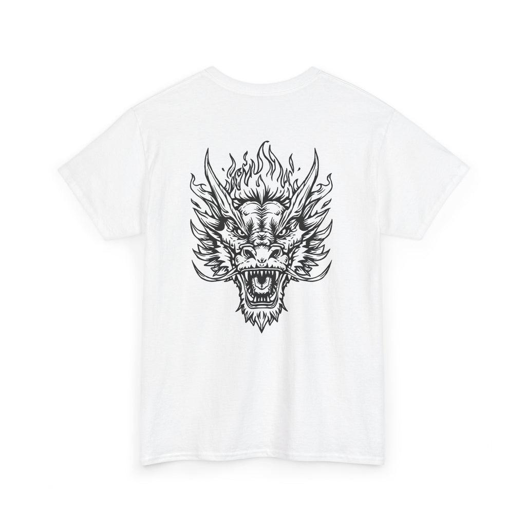 Dragon Flame Unisex Tee, Graphic T-Shirt, Cool Dragon Shirt, Heavy Cotton Top, Casual Wear, Gift for Fans