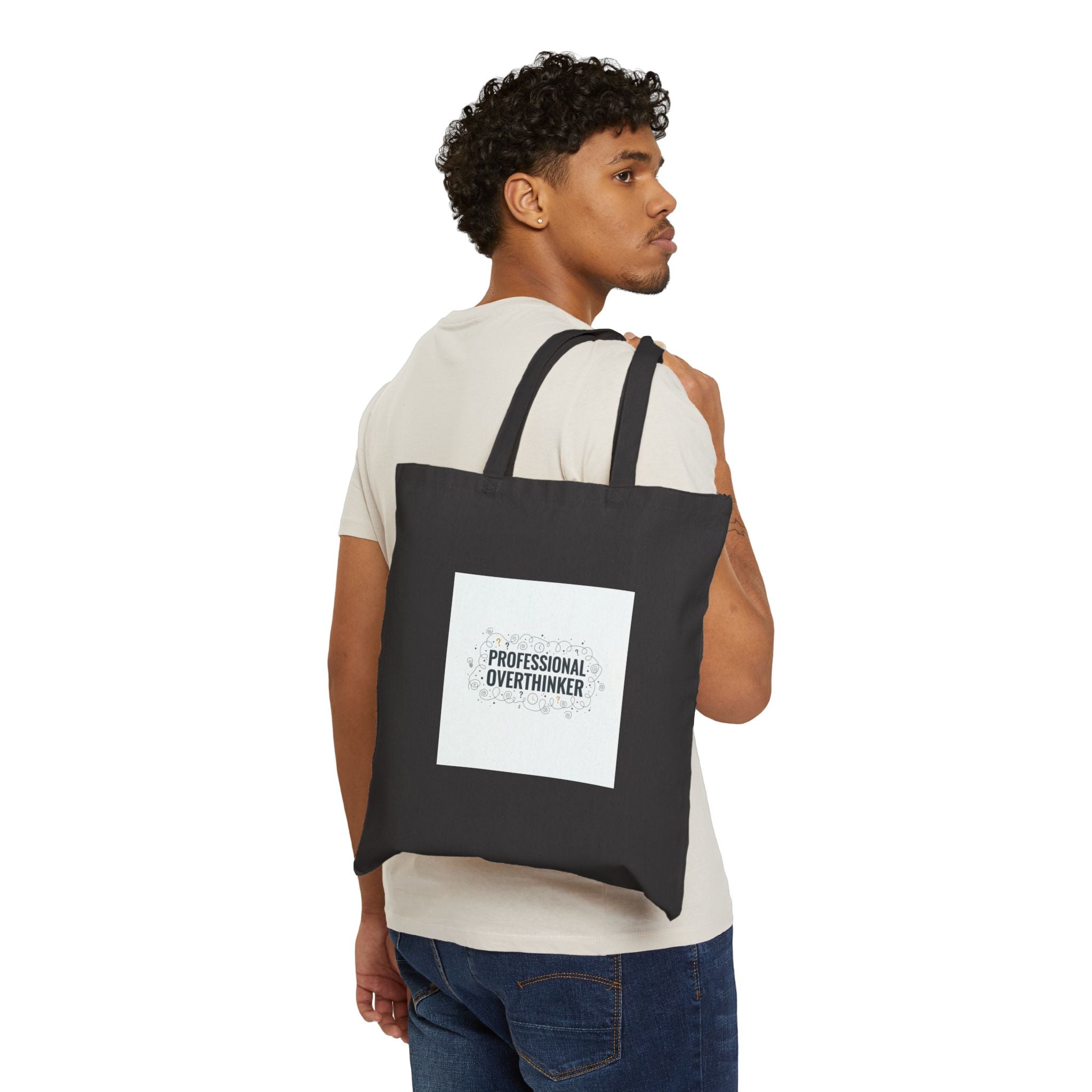 Professional Overthinker Tote | Sarcastic Self-Deprecating Quote, Minimal Text