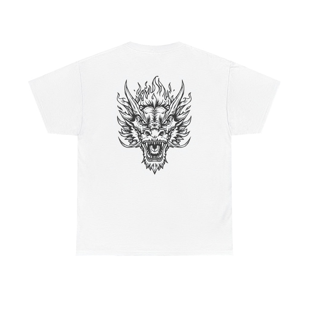 Dragon Flame Unisex Tee, Graphic T-Shirt, Cool Dragon Shirt, Heavy Cotton Top, Casual Wear, Gift for Fans