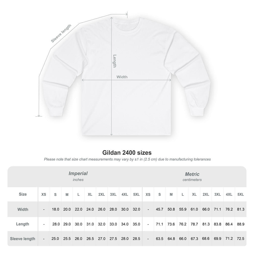 Long Sleeve Tee — Small Purple Crown Chest Logo