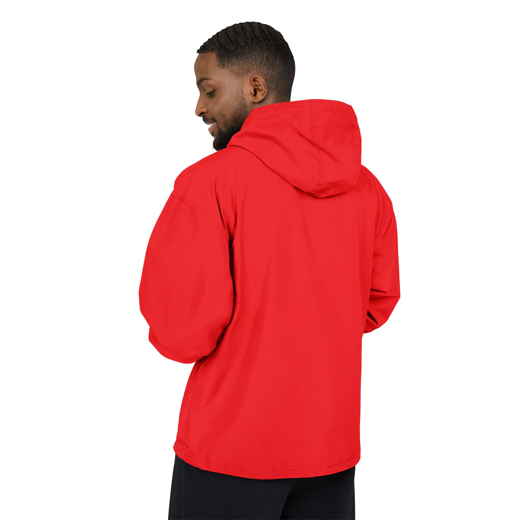 Packable Anorak Jacket — Orange Windbreaker with Crown Embroidery