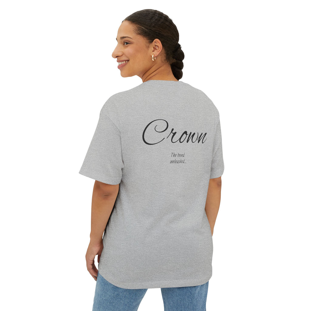 Crown Design Unisex Oversized Boxy Tee, Comfortable Tee, Gift for Friends, Casual Wear, Birthday Celebration, Streetwear