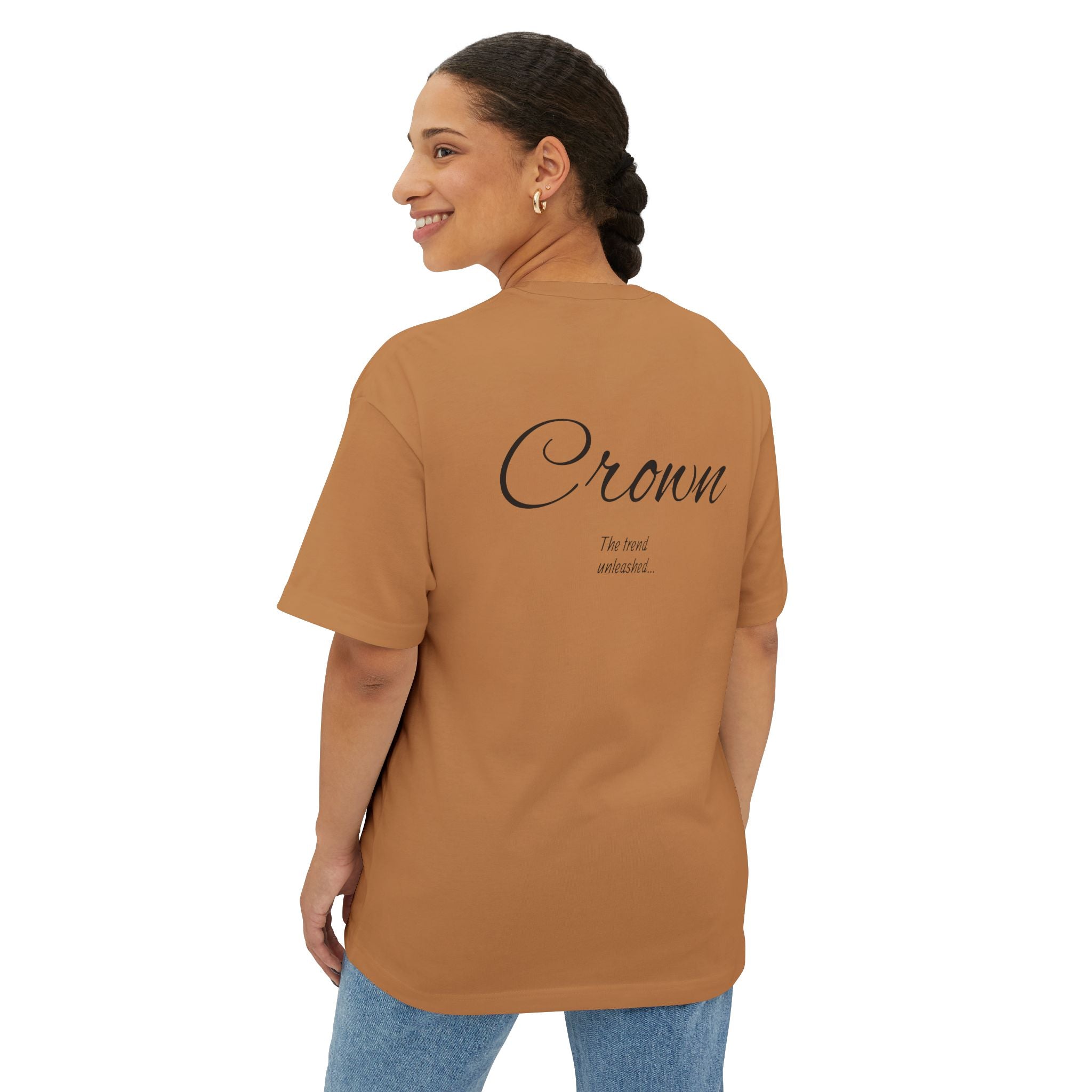 Crown Design Unisex Oversized Boxy Tee, Comfortable Tee, Gift for Friends, Casual Wear, Birthday Celebration, Streetwear