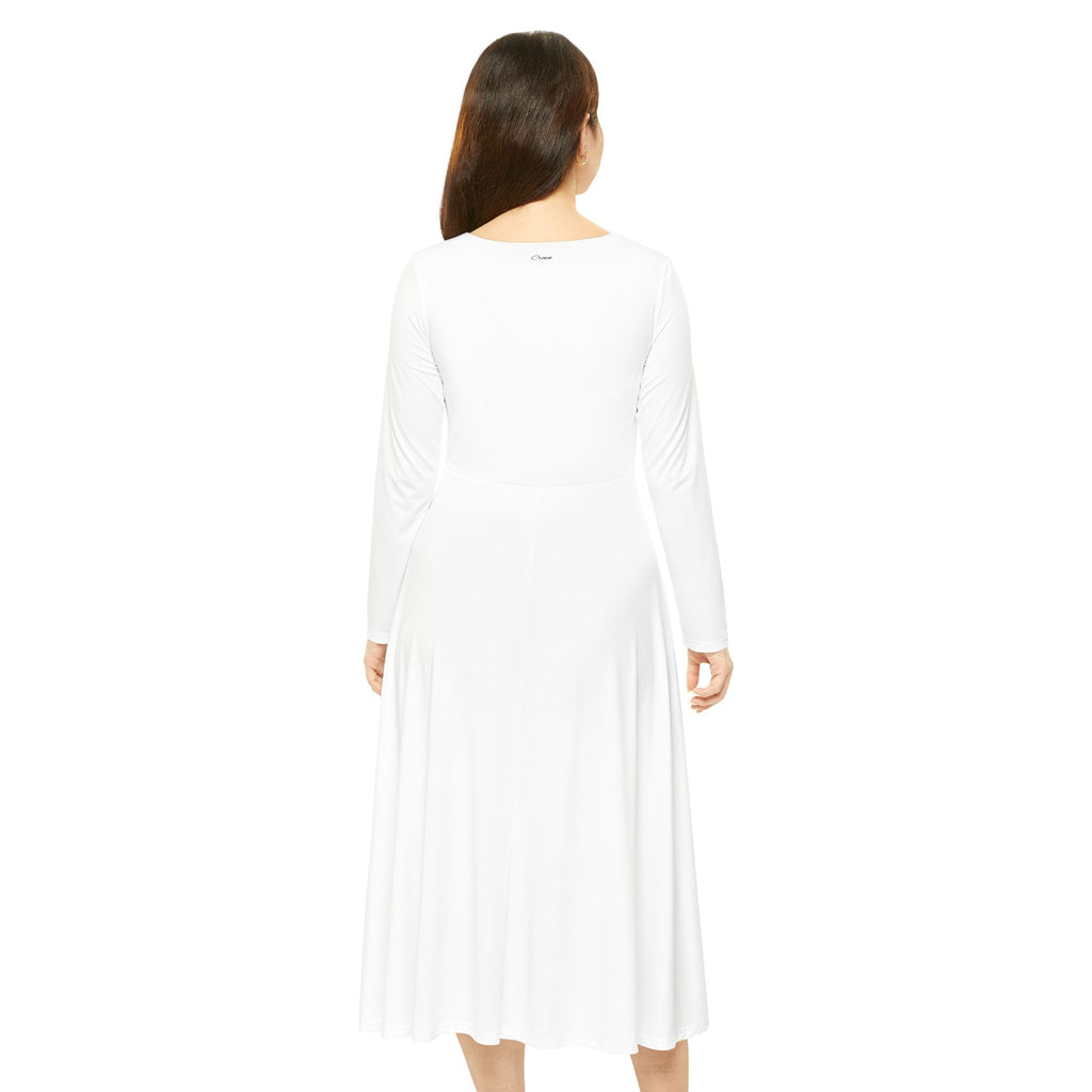 Long Sleeve Dance Dress – Full Skirt A-Line Performance Dress