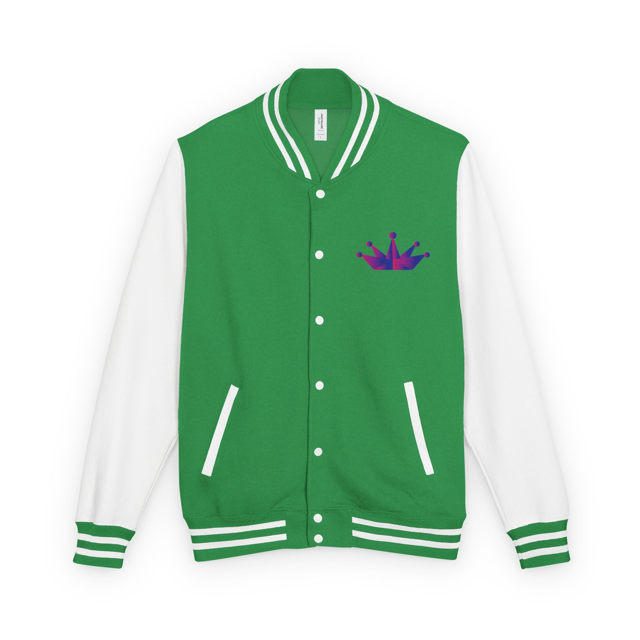 Letterman Jacket - Purple Floral Crown Embroidered Varsity Jacket
