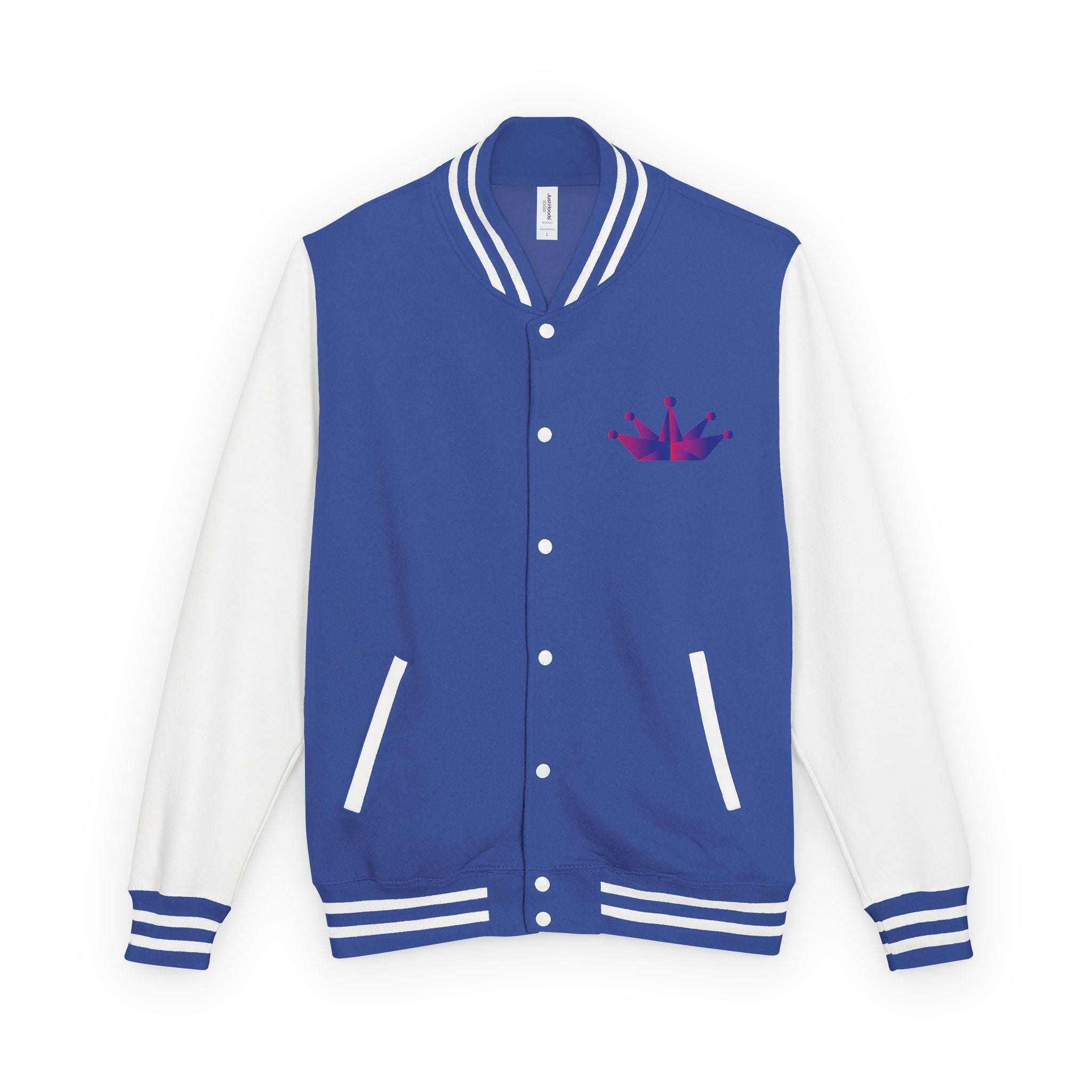 Letterman Jacket - Purple Floral Crown Embroidered Varsity Jacket