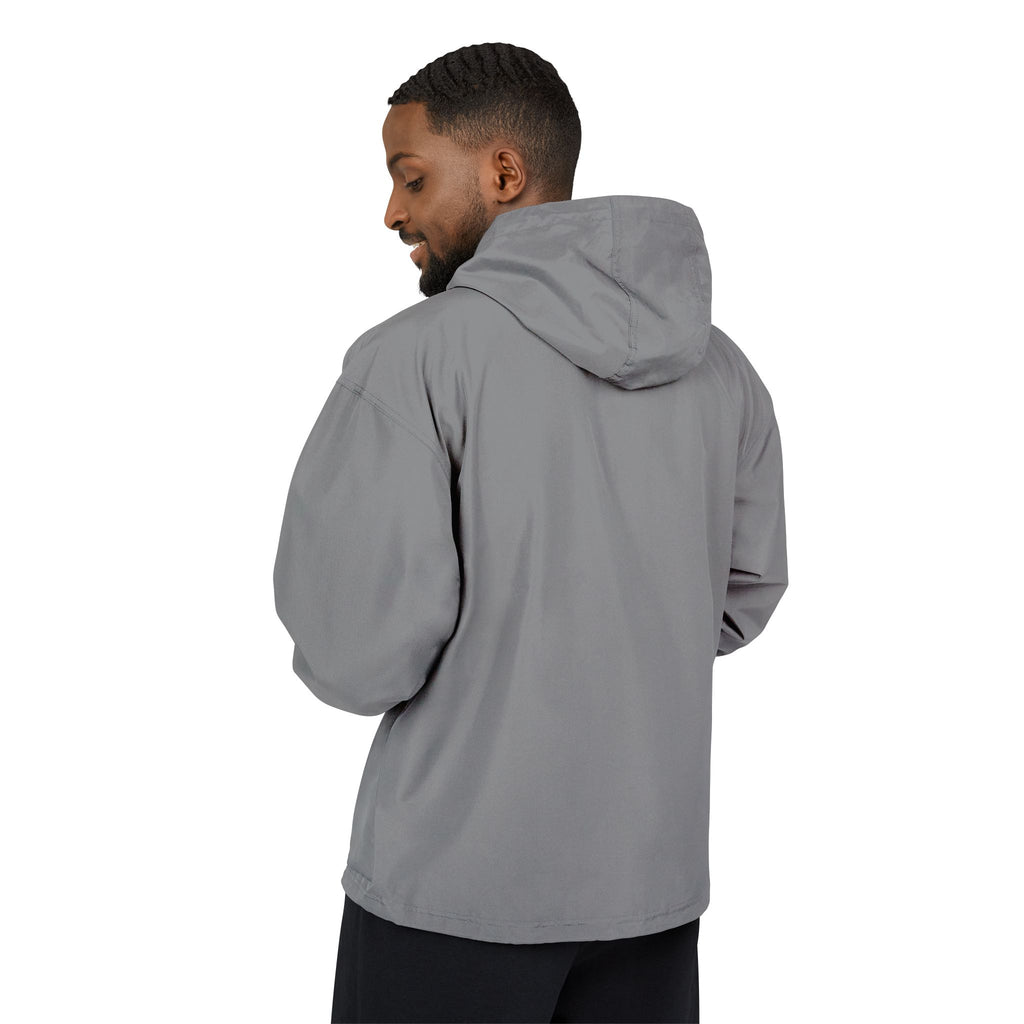 Packable Anorak Jacket — Orange Windbreaker with Crown Embroidery