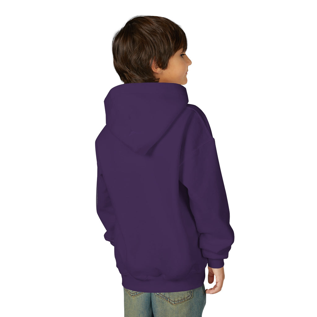 Youth Hoodie with Purple Crown Embroidery — Kids' Royal Logo Sweatshirt