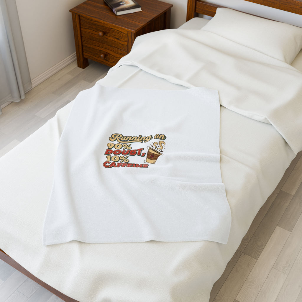Running on 90% Doubt 10% Caffeine Blanket | Sarcastic Quote, Self-Deprecating Humor