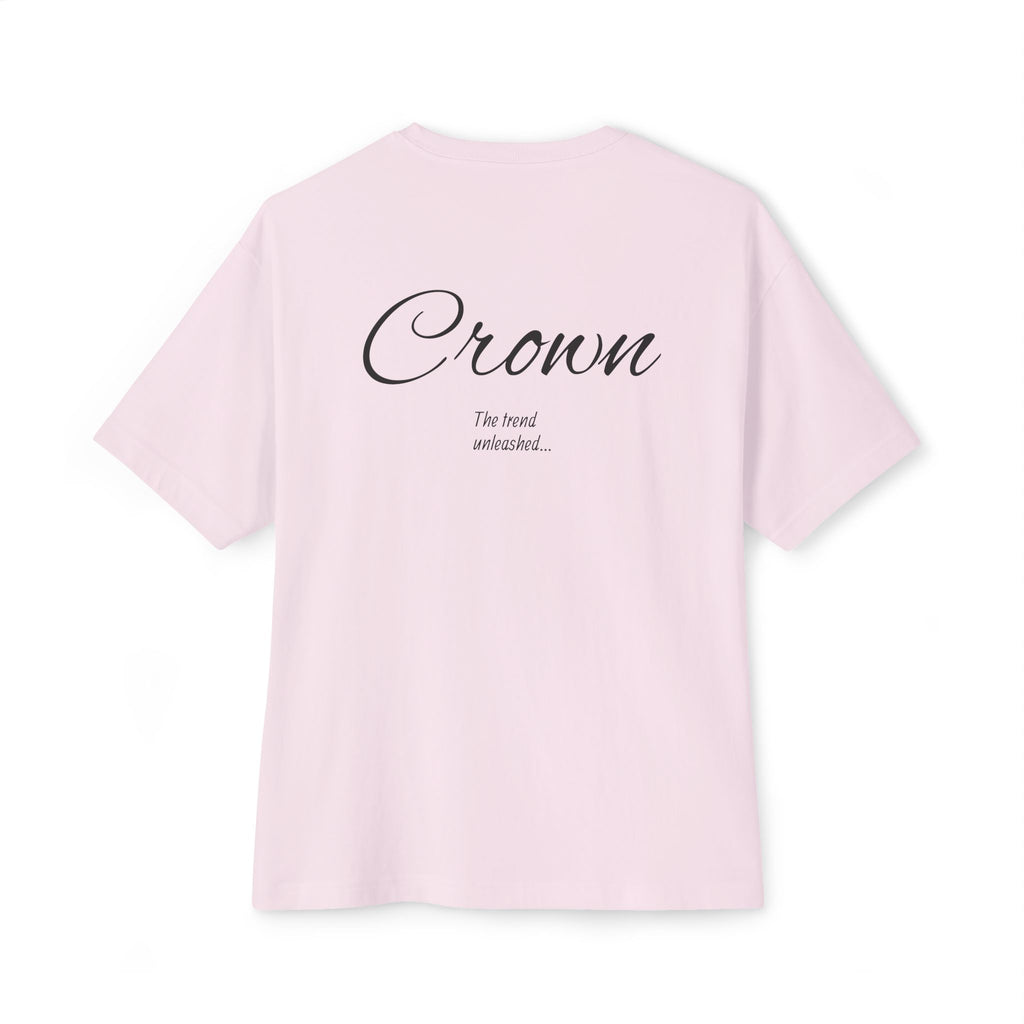 Crown Design Unisex Oversized Boxy Tee, Comfortable Tee, Gift for Friends, Casual Wear, Birthday Celebration, Streetwear