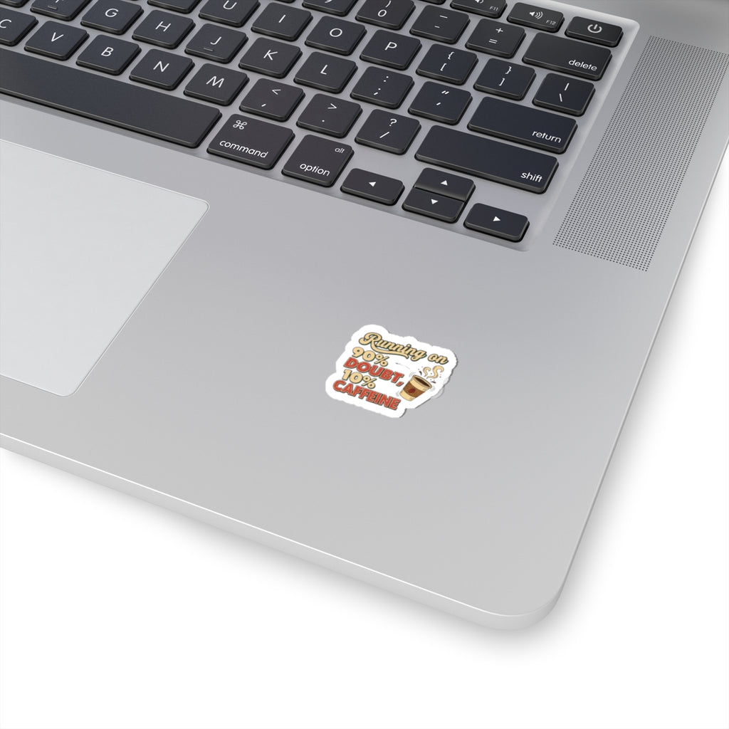 Running on 90% Doubt 10% Caffeine Sticker | Sarcastic, Self-Deprecating Humor