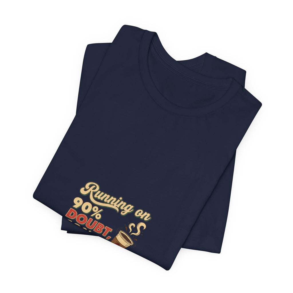 Running on 90% Doubt 10% Caffeine Tee | Sarcastic Shirt, Introvert Quote