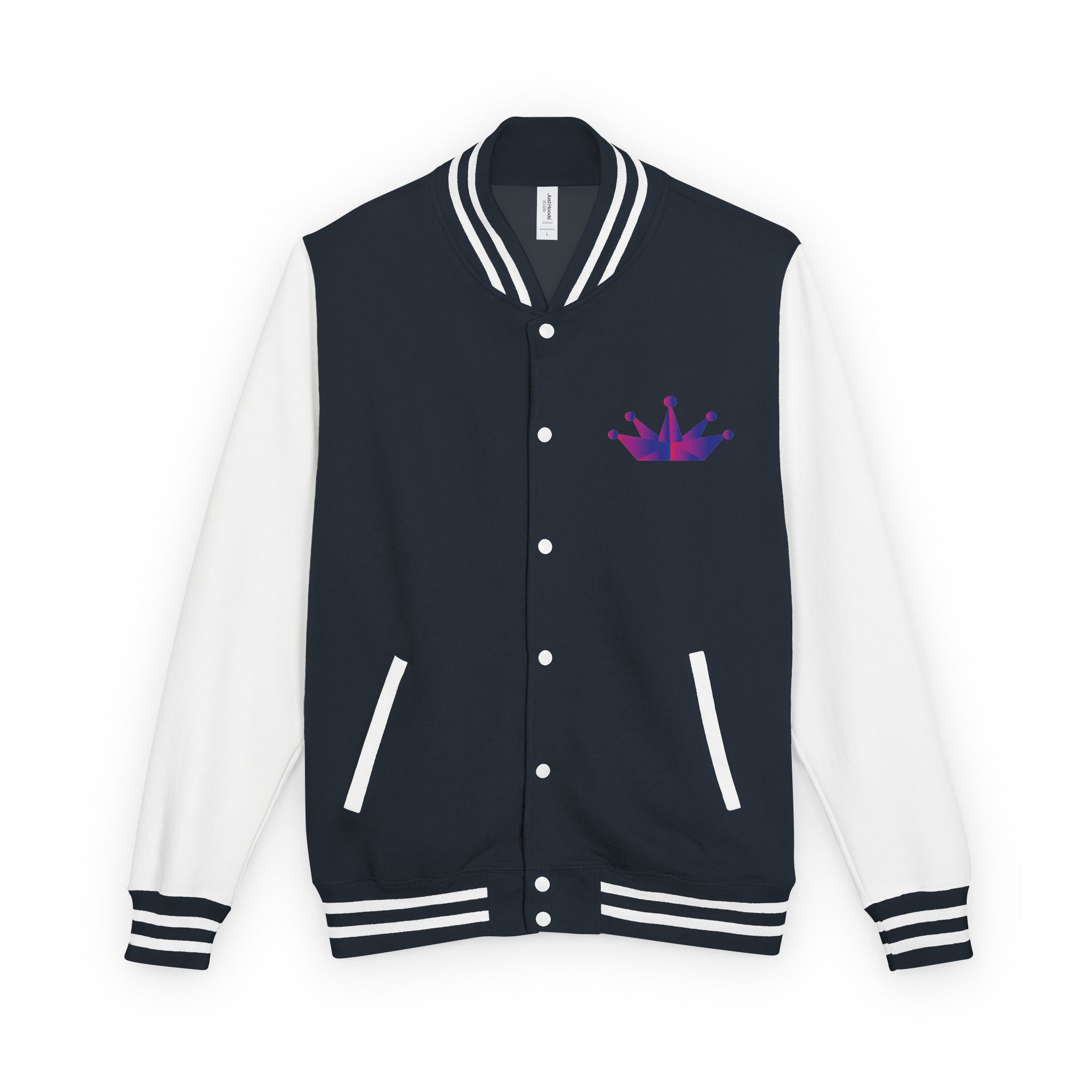Letterman Jacket - Purple Floral Crown Embroidered Varsity Jacket