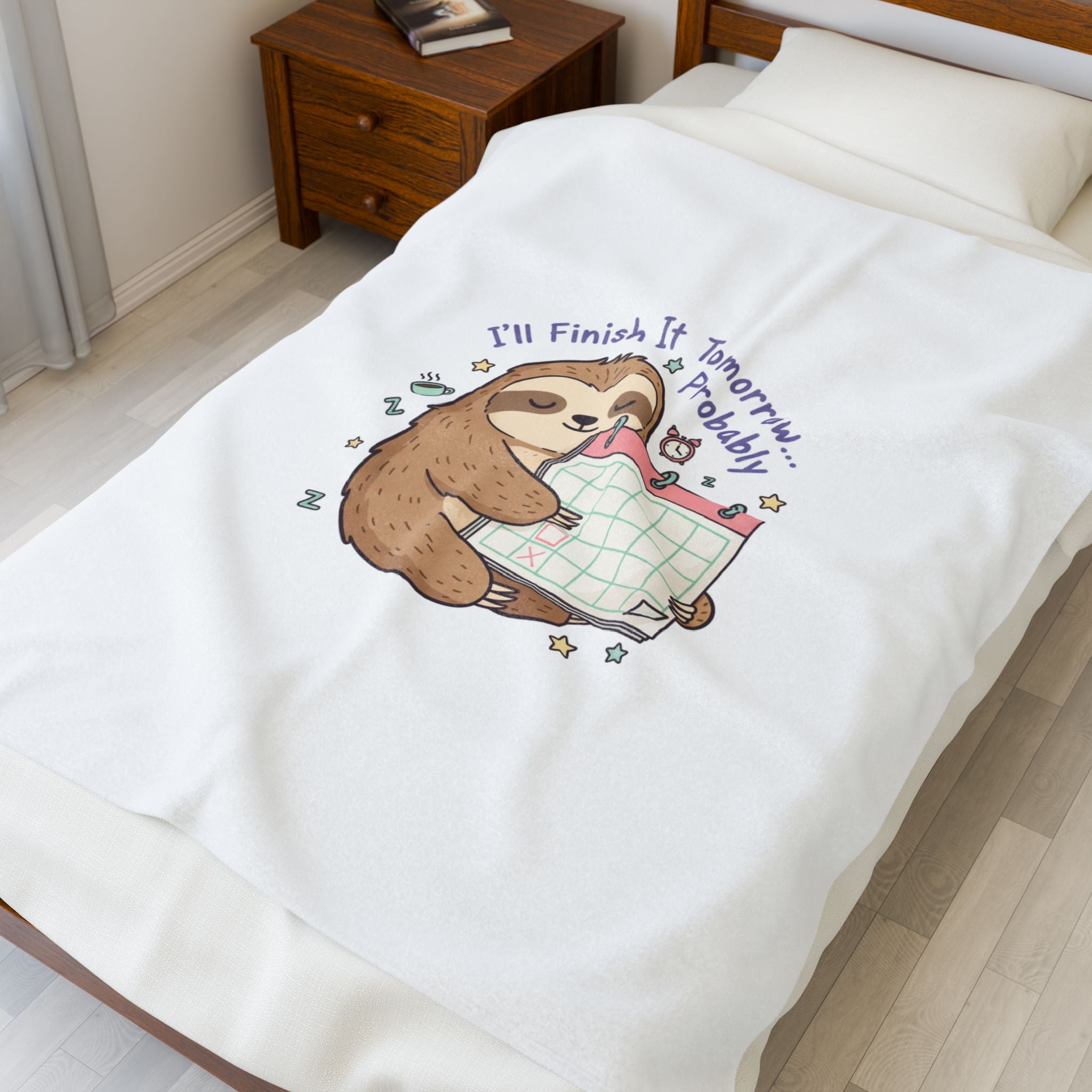 I'll Finish It Tomorrow Plush Blanket | Sarcastic Self-Deprecating Quote