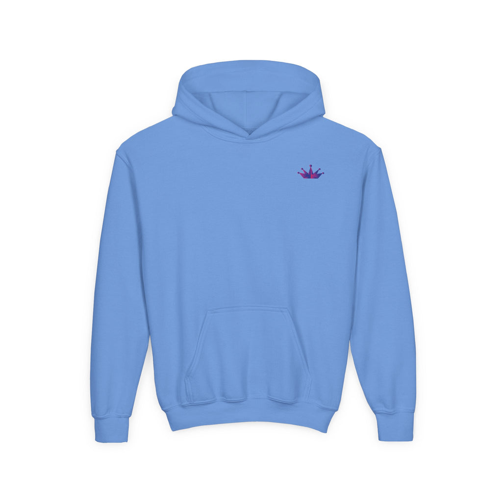 Youth Hoodie with Purple Crown Embroidery — Kids' Royal Logo Sweatshirt