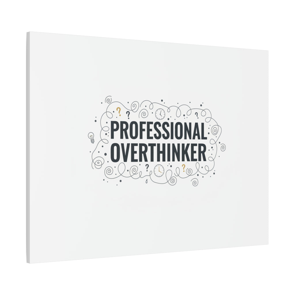 Professional Overthinker Canvas | Sarcastic Quote, Self-Deprecating Humor