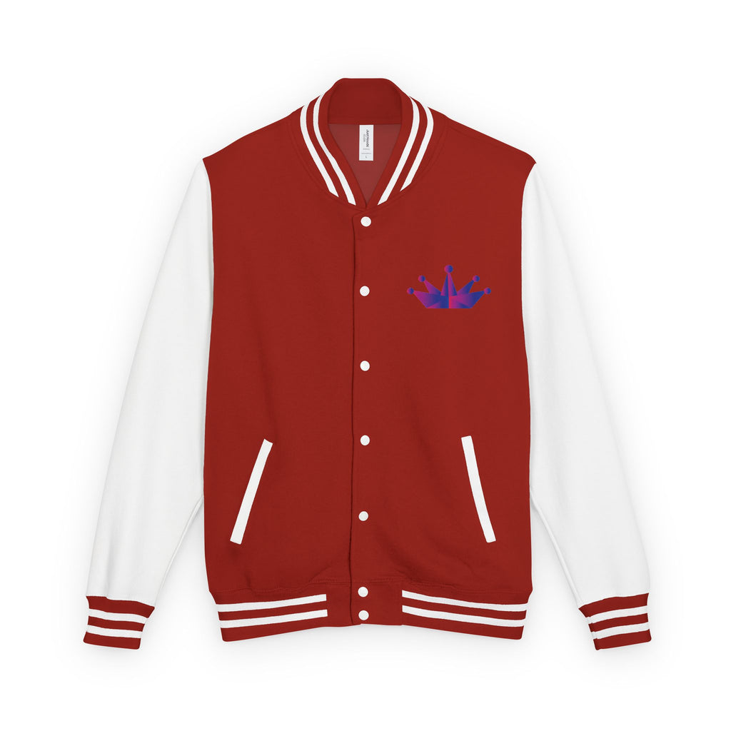 Letterman Jacket - Purple Floral Crown Embroidered Varsity Jacket