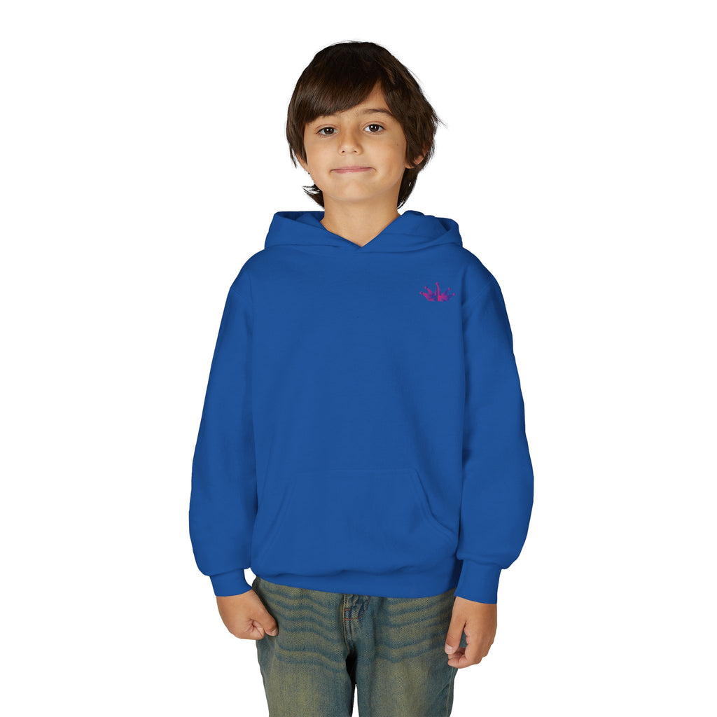 Youth Hoodie with Purple Crown Embroidery — Kids' Royal Logo Sweatshirt
