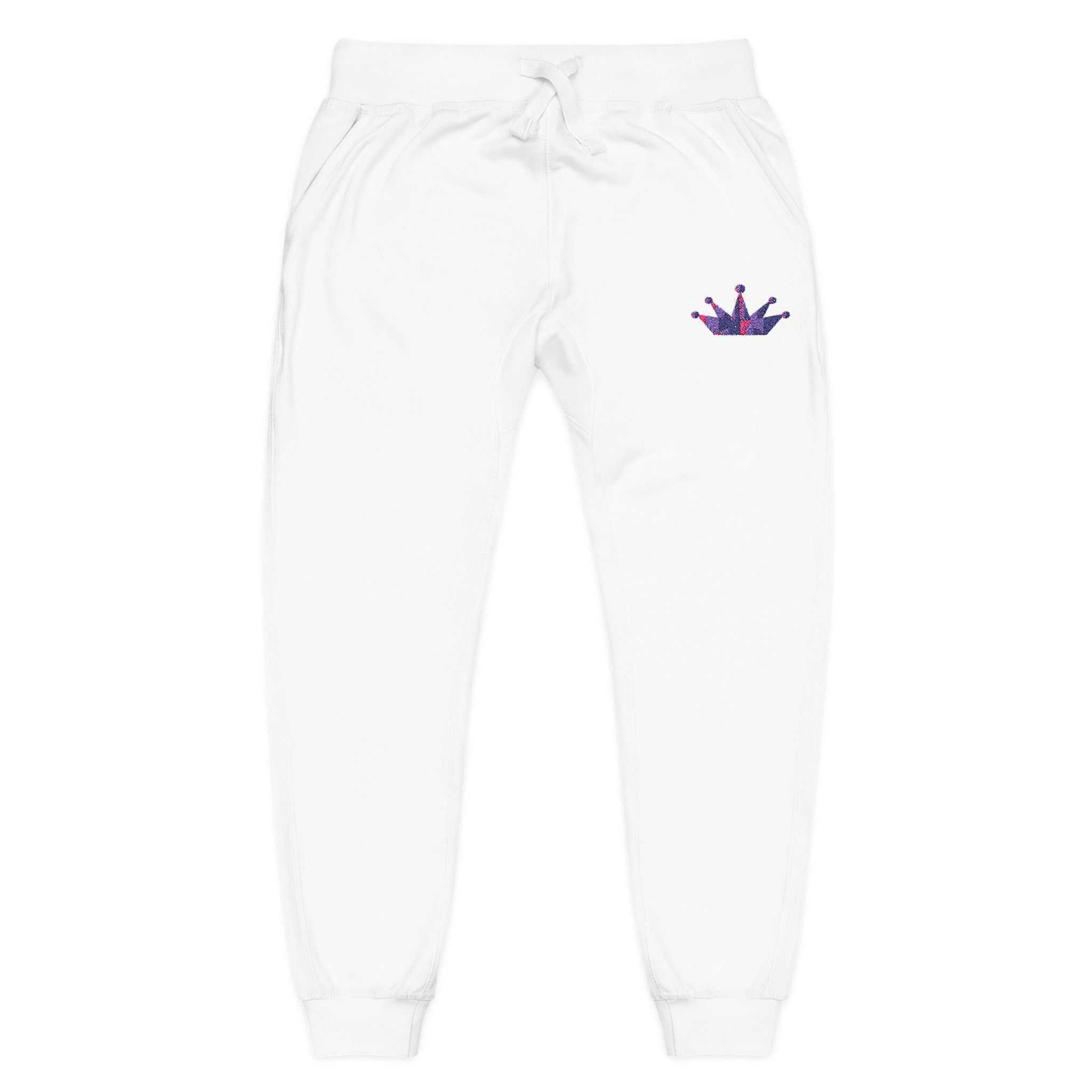Embroidered Galaxy Crown Sweatpants — Cozy Fleece Joggers