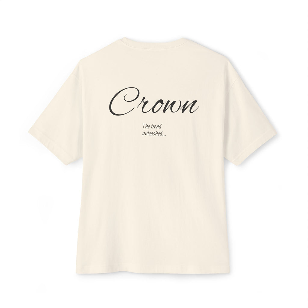 Crown Design Unisex Oversized Boxy Tee, Comfortable Tee, Gift for Friends, Casual Wear, Birthday Celebration, Streetwear