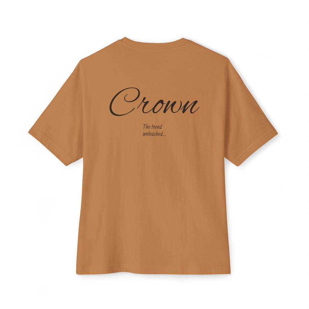 Crown Design Unisex Oversized Boxy Tee, Comfortable Tee, Gift for Friends, Casual Wear, Birthday Celebration, Streetwear