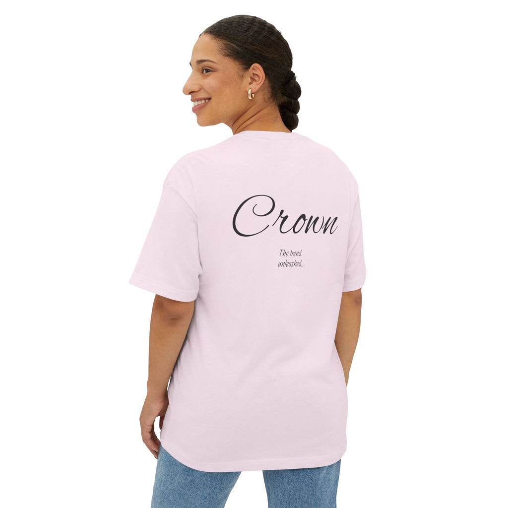 Crown Design Unisex Oversized Boxy Tee, Comfortable Tee, Gift for Friends, Casual Wear, Birthday Celebration, Streetwear