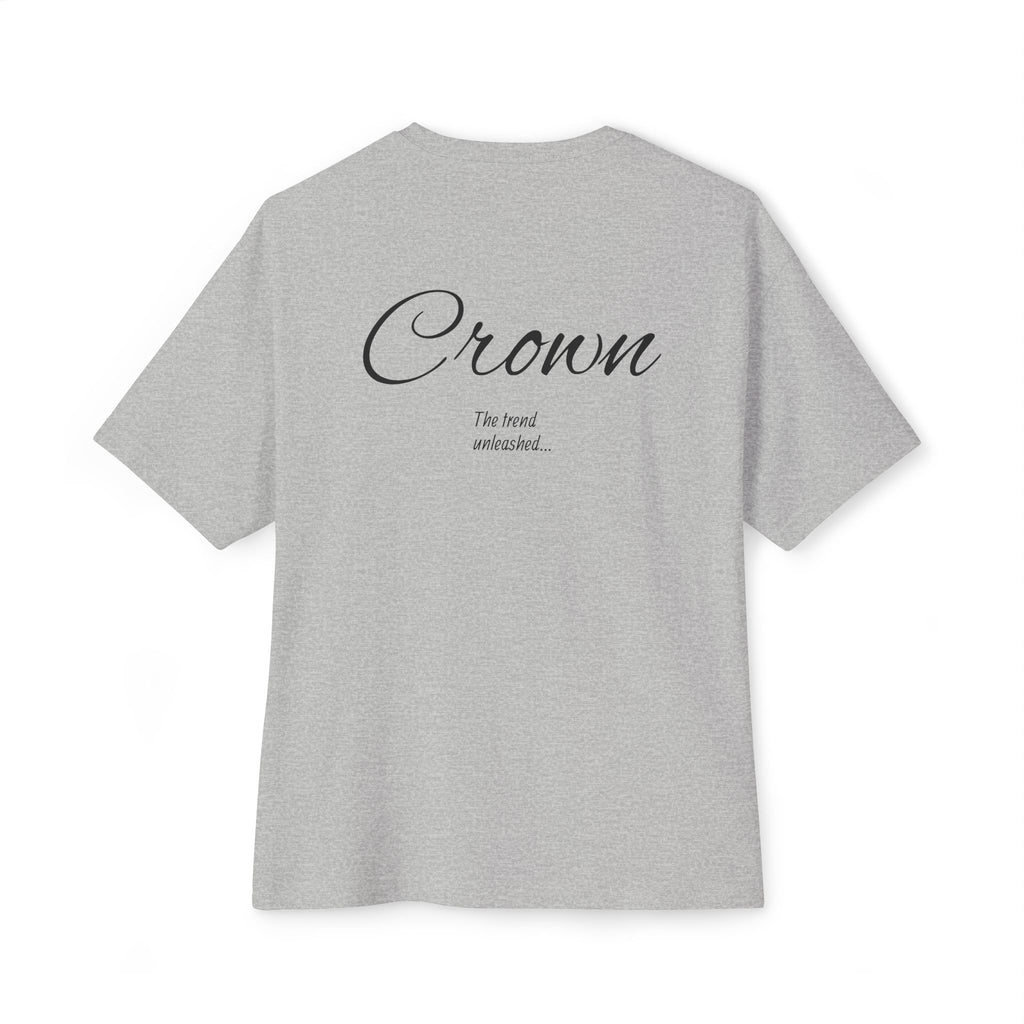 Crown Design Unisex Oversized Boxy Tee, Comfortable Tee, Gift for Friends, Casual Wear, Birthday Celebration, Streetwear