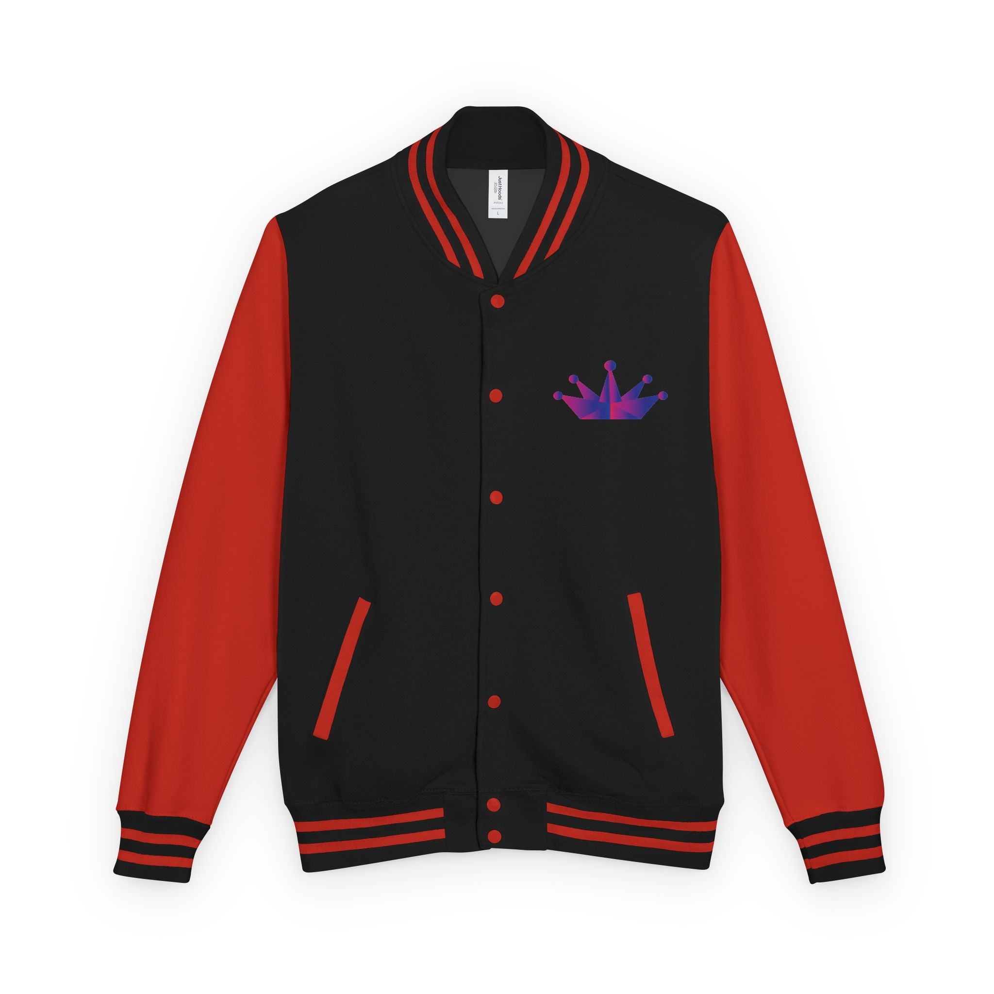 Letterman Jacket - Purple Floral Crown Embroidered Varsity Jacket
