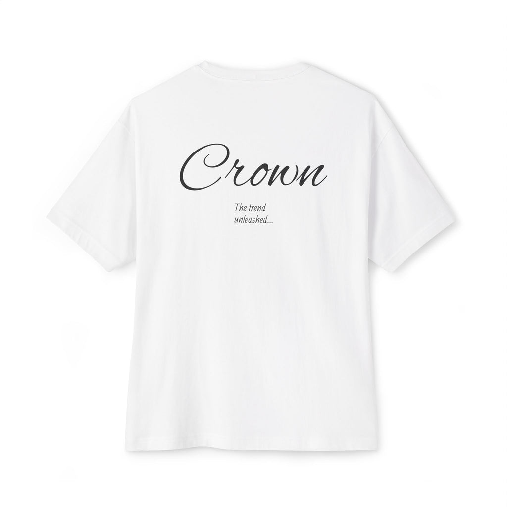 Crown Design Unisex Oversized Boxy Tee, Comfortable Tee, Gift for Friends, Casual Wear, Birthday Celebration, Streetwear