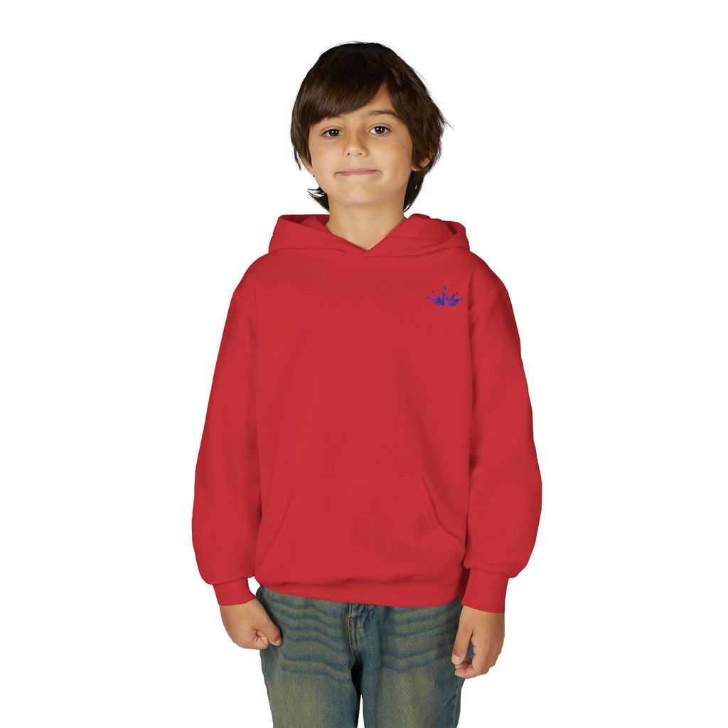 Youth Hoodie with Purple Crown Embroidery — Kids' Royal Logo Sweatshirt