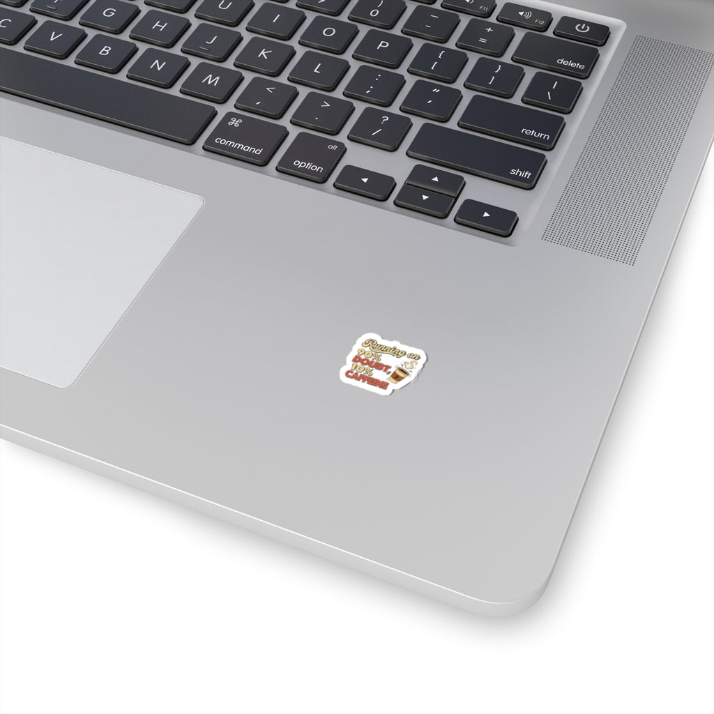 Running on 90% Doubt 10% Caffeine Sticker | Sarcastic, Self-Deprecating Humor