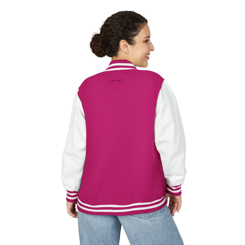 Letterman Jacket - Purple Floral Crown Embroidered Varsity Jacket