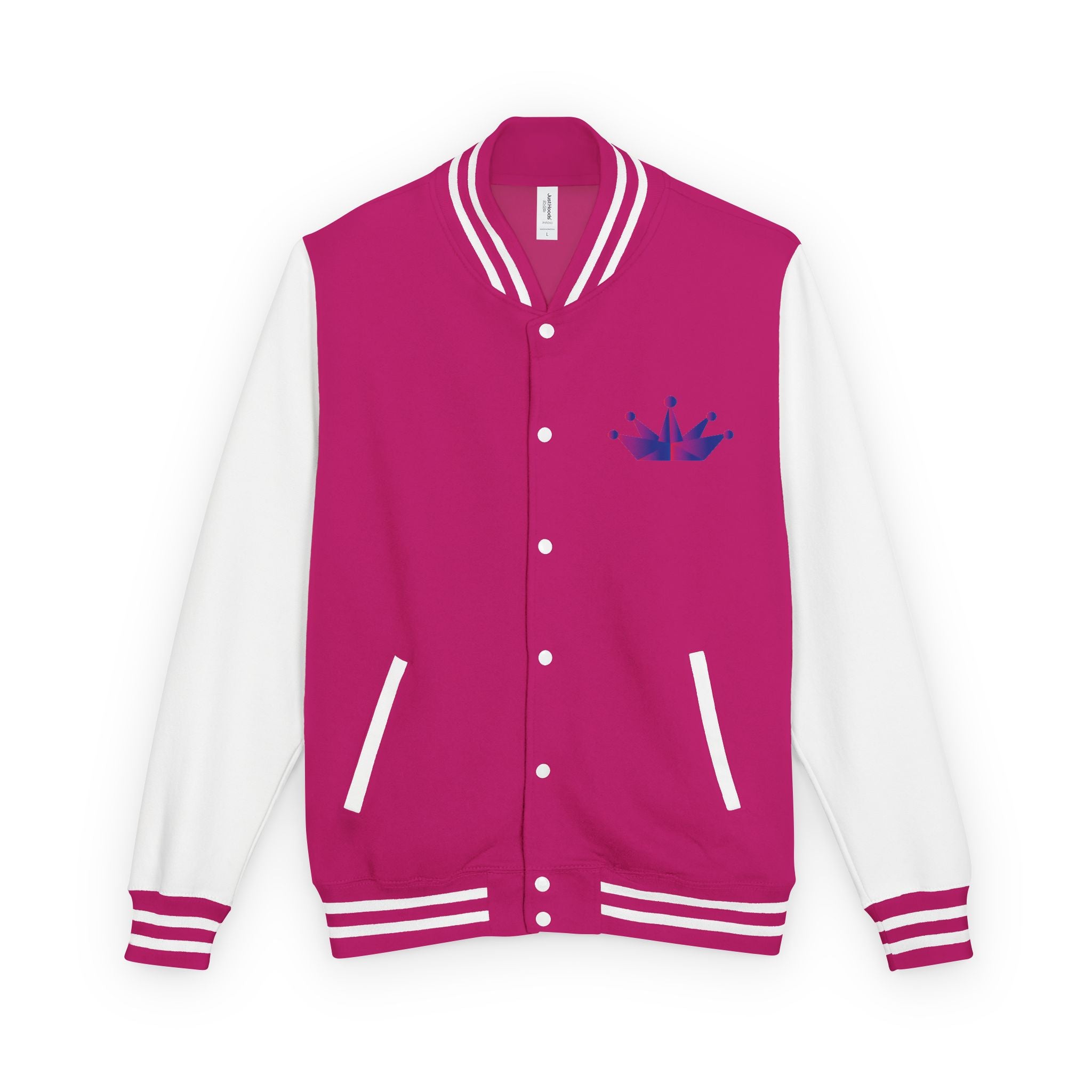 Letterman Jacket - Purple Floral Crown Embroidered Varsity Jacket
