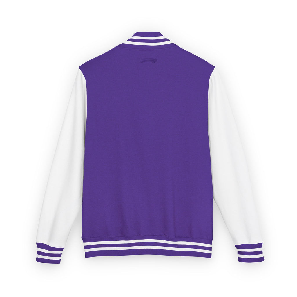 Letterman Jacket - Purple Floral Crown Embroidered Varsity Jacket