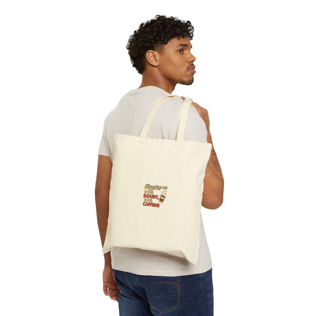 “Running on Donuts and Caffeine” Tote | Sarcastic Quote, Minimal Text-Print