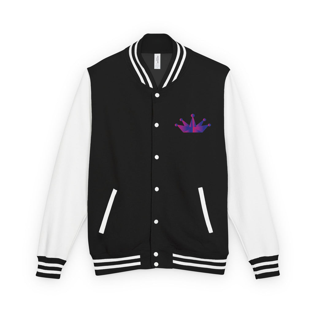 Letterman Jacket - Purple Floral Crown Embroidered Varsity Jacket