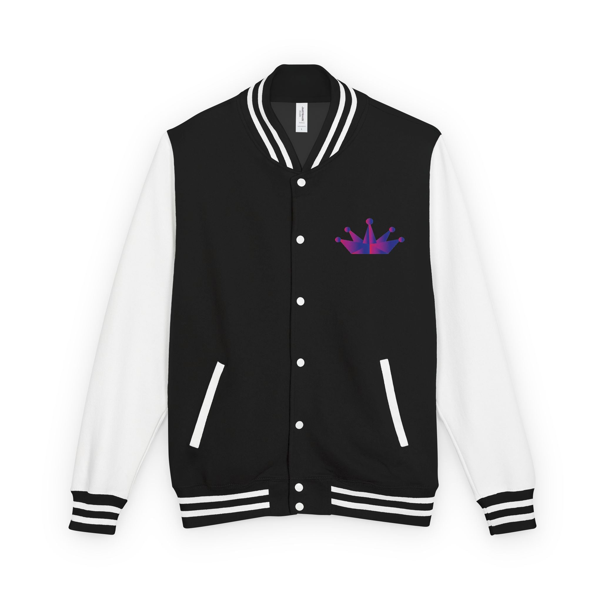 Letterman Jacket - Purple Floral Crown Embroidered Varsity Jacket
