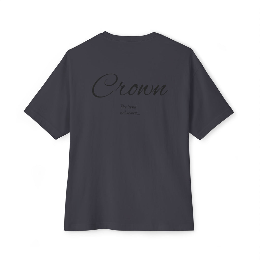 Crown Design Unisex Oversized Boxy Tee, Comfortable Tee, Gift for Friends, Casual Wear, Birthday Celebration, Streetwear