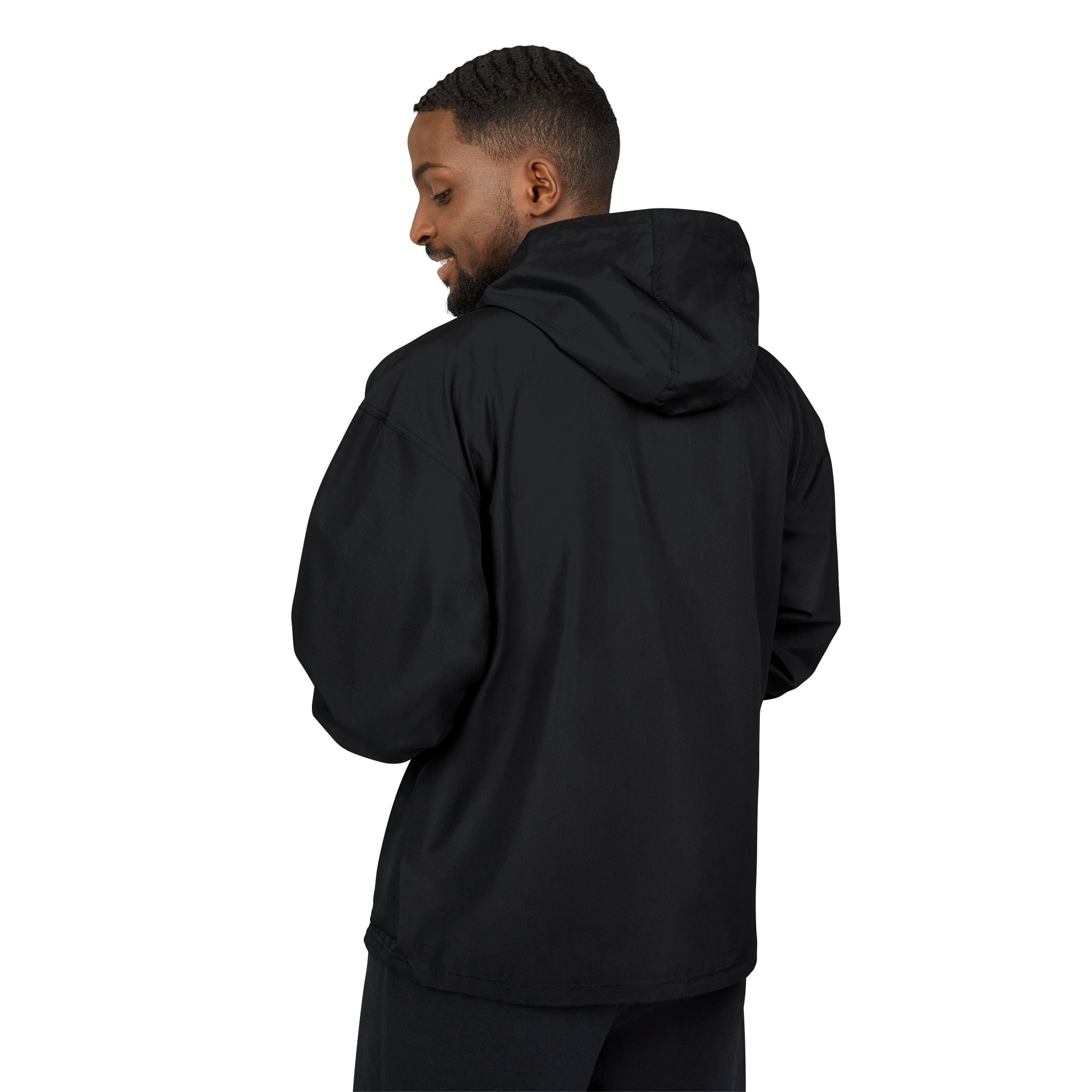 Packable Anorak Jacket — Orange Windbreaker with Crown Embroidery